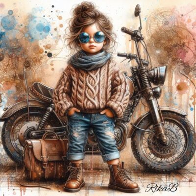 caption group girl motorbike