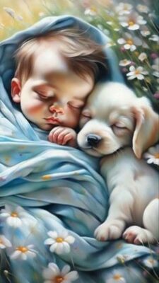 caption group baby and pup