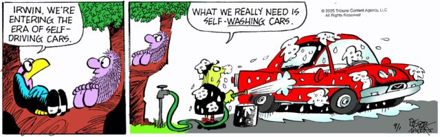 self driving and washing car