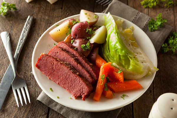 Homemade Corned Beef and Cabbage with Carrots and Potatoes