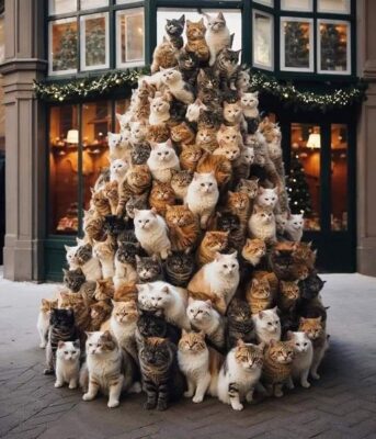 joke christmas cat tree