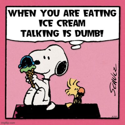 eating ice cream