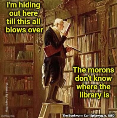 morons can't find library