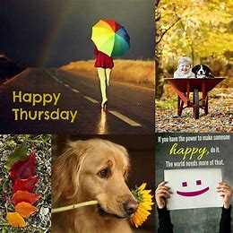 Happy Thursday rainy day collage