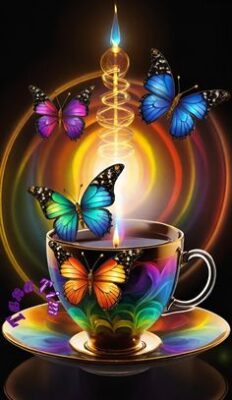 members cafe candle butterfly cup