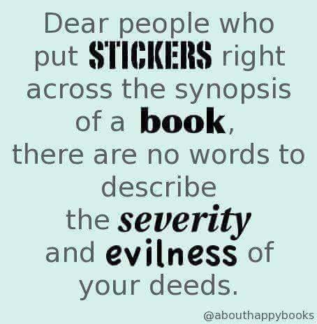stickers on books