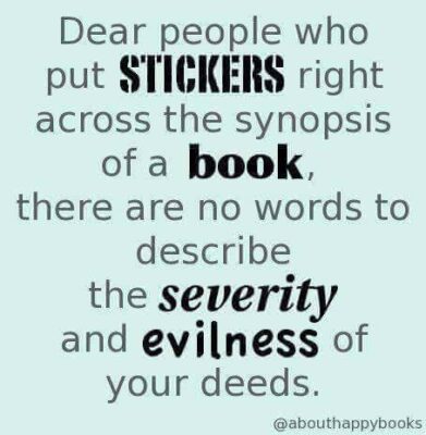 stickers on books