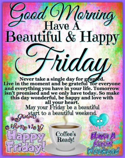 Good morning and happy Friday