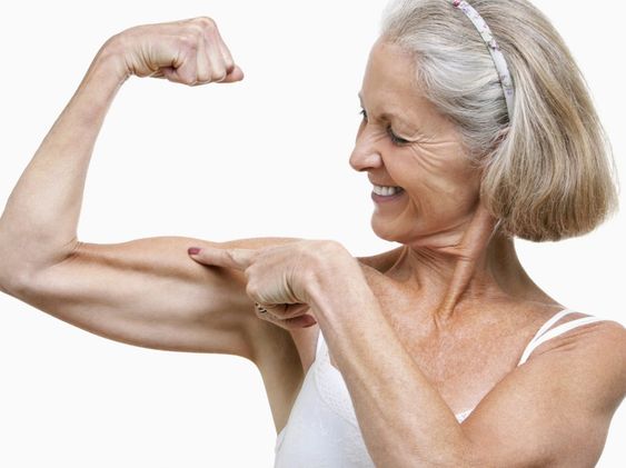 older woman and muscles