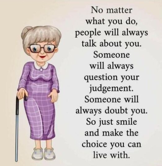 old lady smile ame decision live with