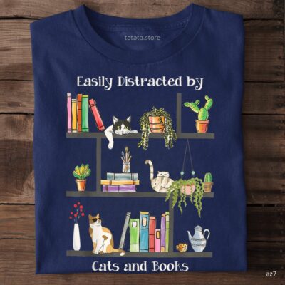 my cats and books shirt