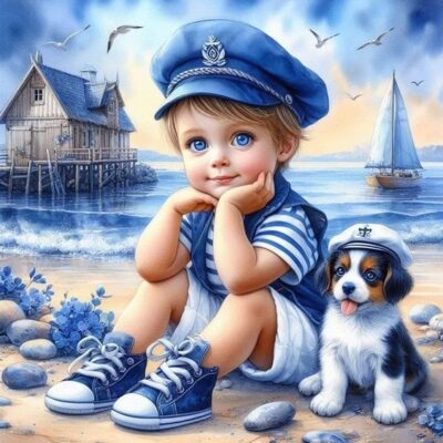caption group boy dog sailors