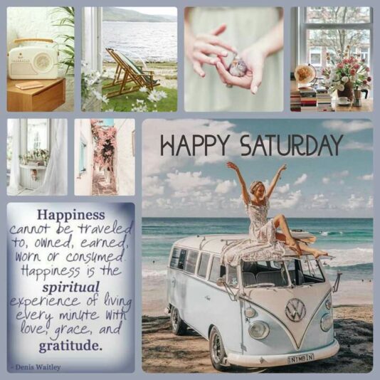 Happy Saturday Beach collage