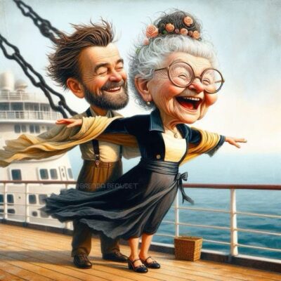 caption group elderly Titanic