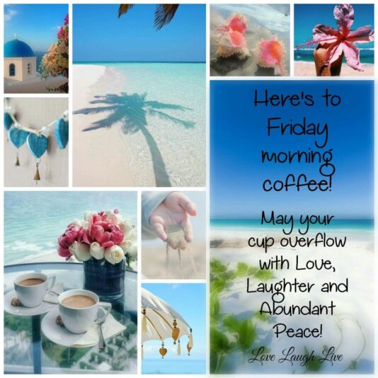 Good Morning Friday beach collage