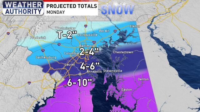 2 to 4 inches of snow.