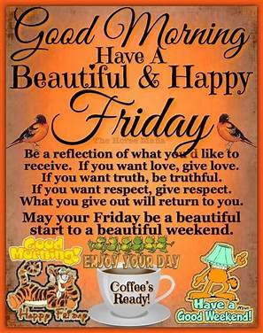 Good Morning Happy Friday with Oriole birds